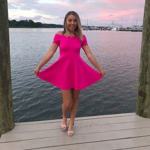 Pink Off-the-Shoulder Dress